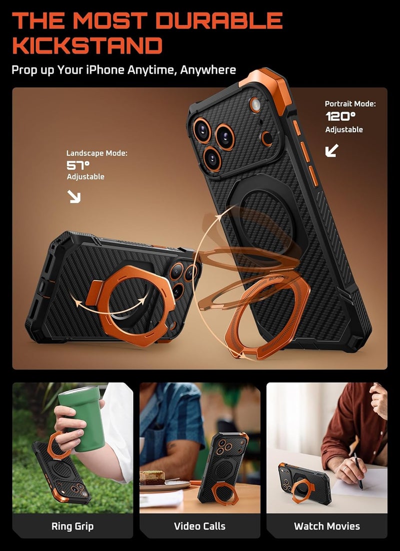 SupCase for iPhone 17 Pro Max Case with Kickstand (Unicorn Beetle Grip), [Camera Control Cover] [Compatible with MagSafe] [Military-Grade Drop Protection] Aramid Fiber Magnetic Phone Case, AramidOG - Image 4